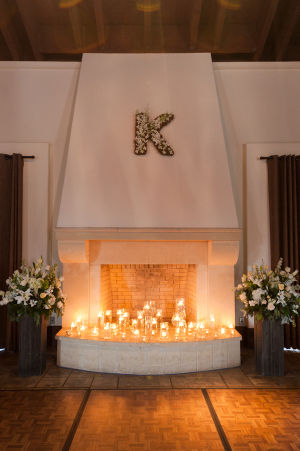 Floral Monogram on Fireplace