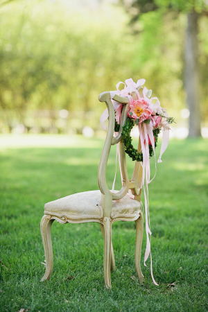 Floral Wreath on Chair Back