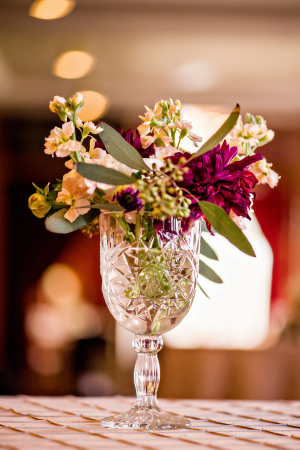 Flowers in Cut Crystal Vase