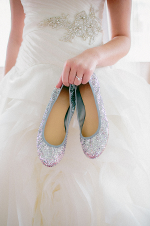 Glitter Ballet Flats Bridal Shoes