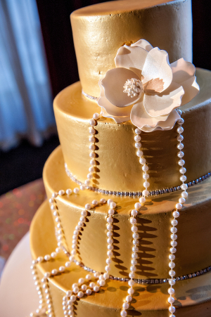 Gold Fondant Wedding Cake