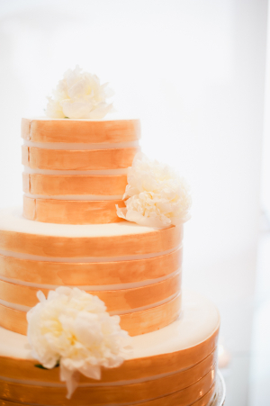 Gold Striped Wedding Cake