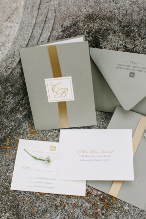 Gray and Gold Wedding Invitations