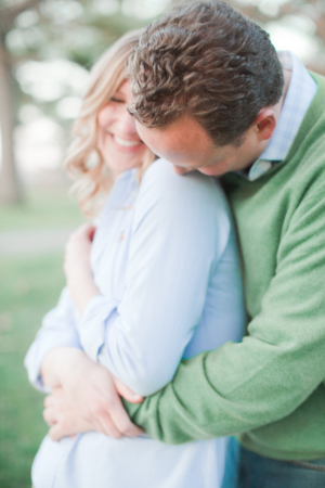 Green and Blue Clothing in Engagement Photos