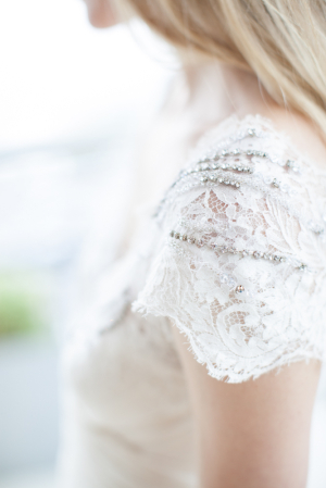 Lace and Rhinestone Sleeve on Wedding Gown