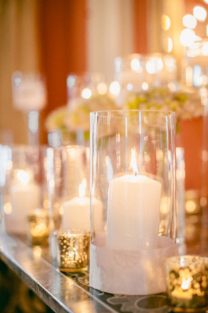 Mercury Glass and Candles Wedding Decor