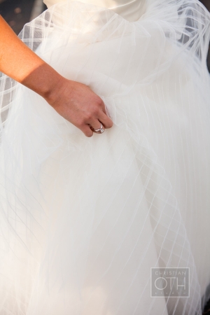 Patterned Sheer Overlay on Bridal Gown