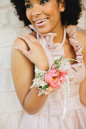 Pink Ruffle Bridesmaids Dress