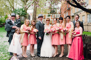 Pink and Gray Bridal Party