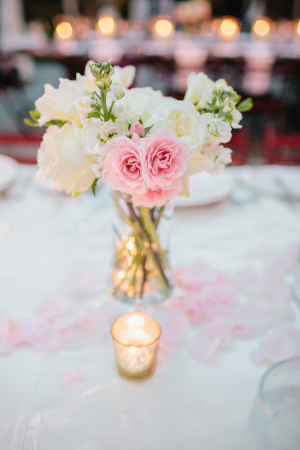 Pink and White Flowers Reception Decor