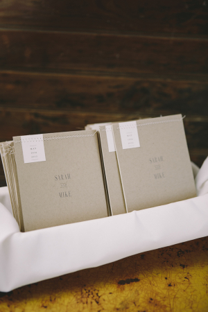Stitched Linen Colored Wedding Programs
