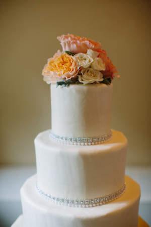 Wedding Cake Peach Flower Topper