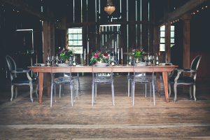 Barn Table with Ghost Chairs