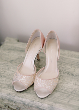 Blush Peep Toe Bridal Shoes