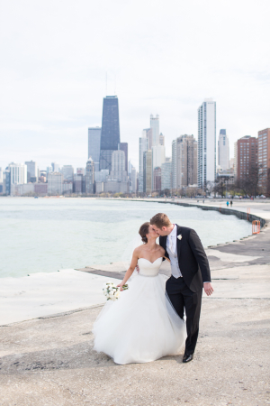 Bride and Groom Chicago Skyline