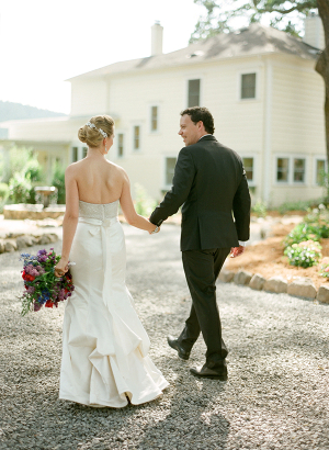 Bride and Groom Walking to Reception