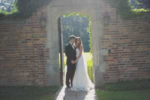 Bride and Groom at Garden Entrance