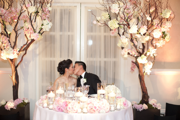 Bride and Groom at Sweetheart Table