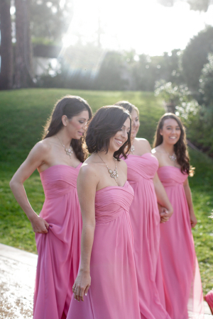Bubblegum Pink Bridesmaids Dresses