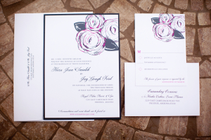 Charcoal and Pink Wedding Stationery