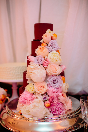 Chocolate Wedding Cake With Flowers