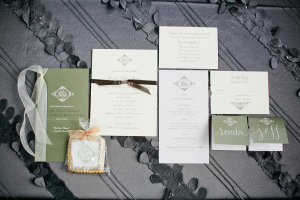 Cream and Green Wedding Stationery Suite