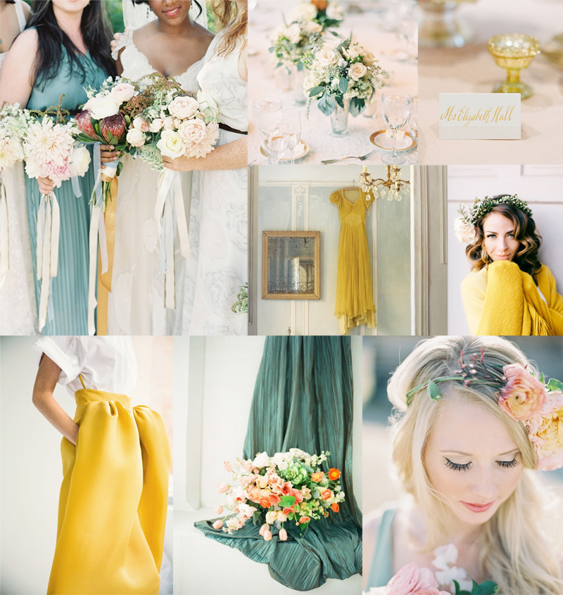 Dusty Teal and Lemon