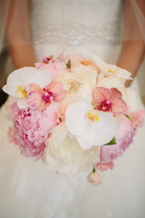 Exotic Pink and White Bridal Bouquet