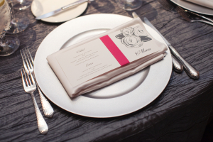 Gray and Pink Reception Linens