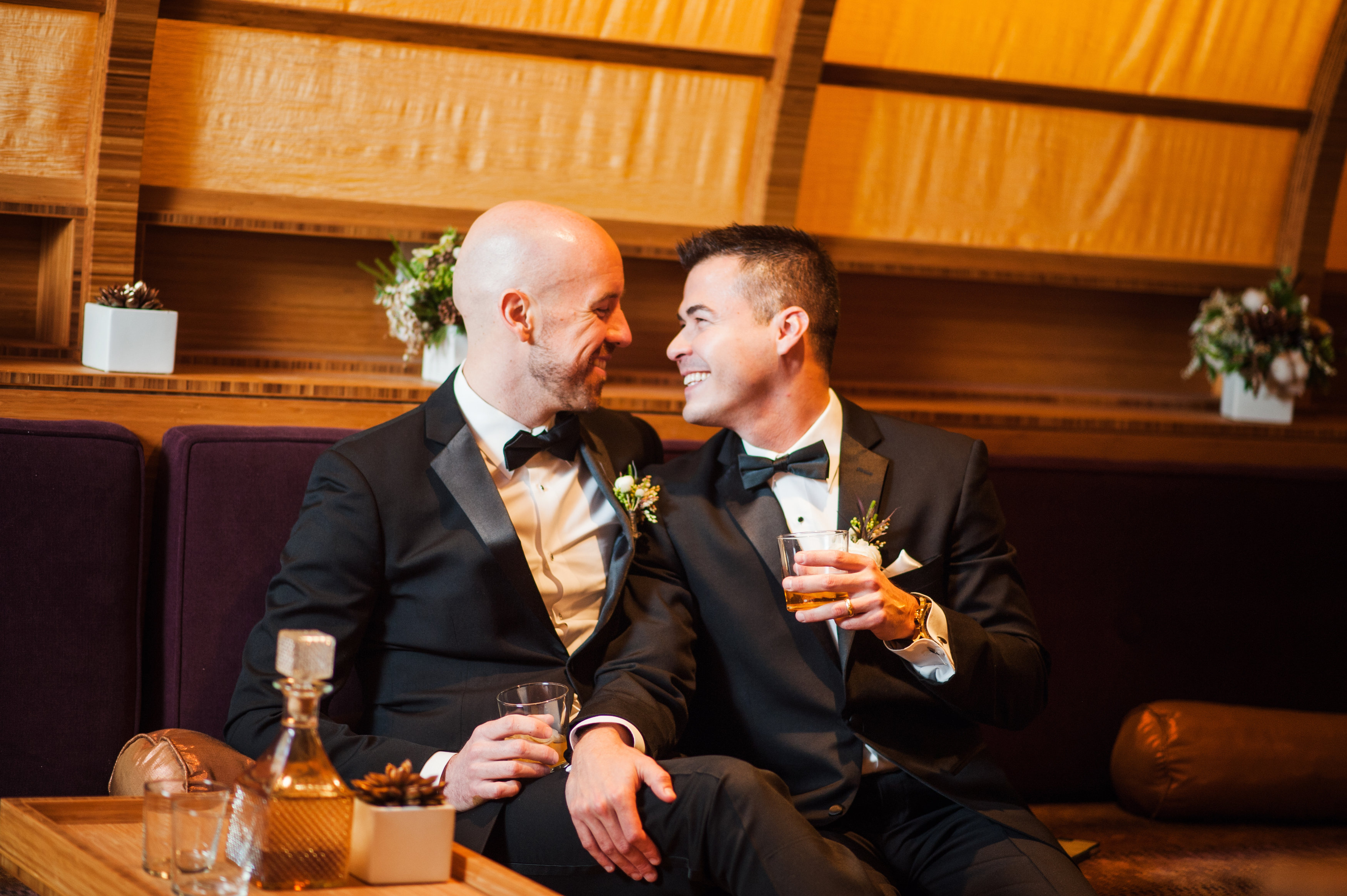 Grooms With Cocktails