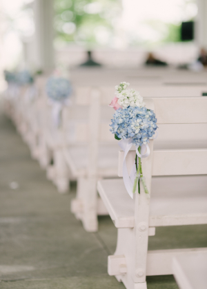 Hydrangea Chair Markers at Wedding
