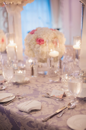 Lavender and Cream Reception Table Linens