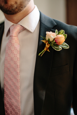 Pink Tie on Groom