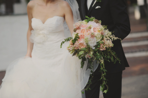Pink and Greenery Cascading Bouquet
