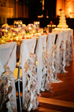 Reception Chair Covers With Streamers