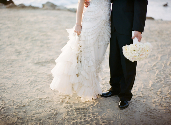 Ruffled Details on Bridal Gown
