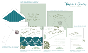 Teal and Mint Wedding Invitation Tweedle Press