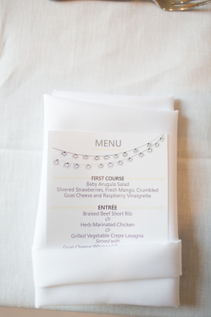 Whimsical Reception Menu Cards