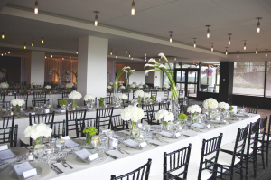 All White Flowers on Reception Tables
