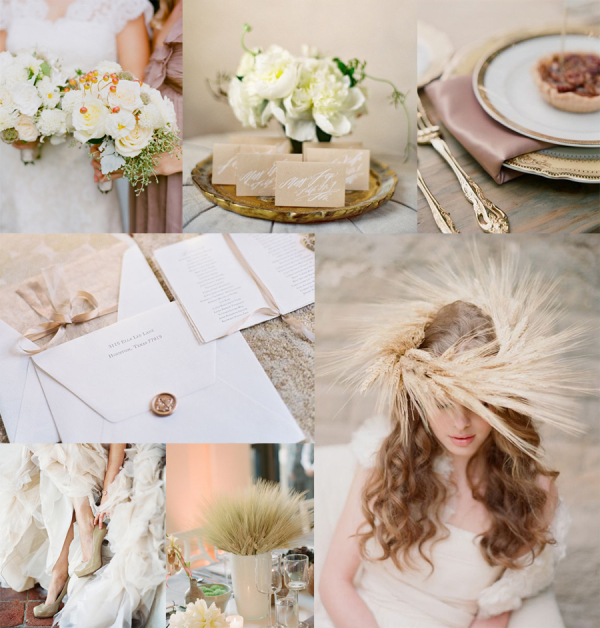 Autumn Mauve and Wheat Wedding Inspiration Board