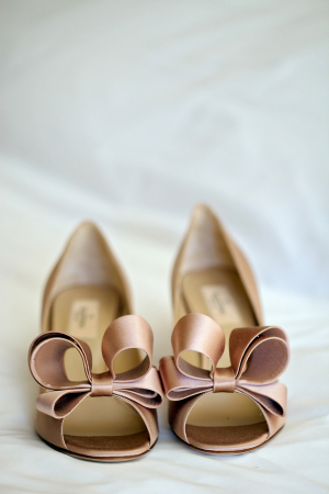 Blush Bridal Shoes With Bows