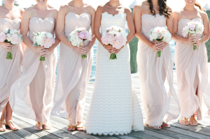 Blush Pink Strapless Bridesmaids Dresses