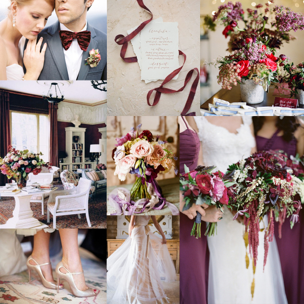 Bordeaux and Plum Wedding Colors