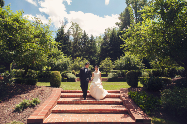 Bride and Groom in Garden From Audra Wrisley