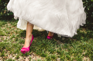 Bride in Fuchsia Shoes