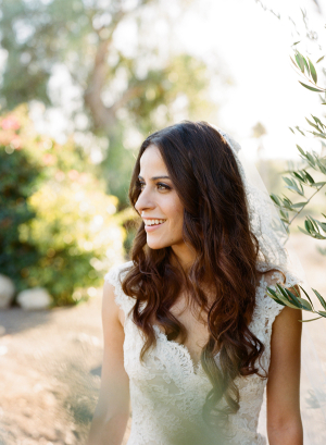 Bride with Long Wavy Hair