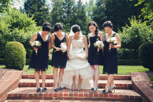 Bridesmaids in Blue Shoes