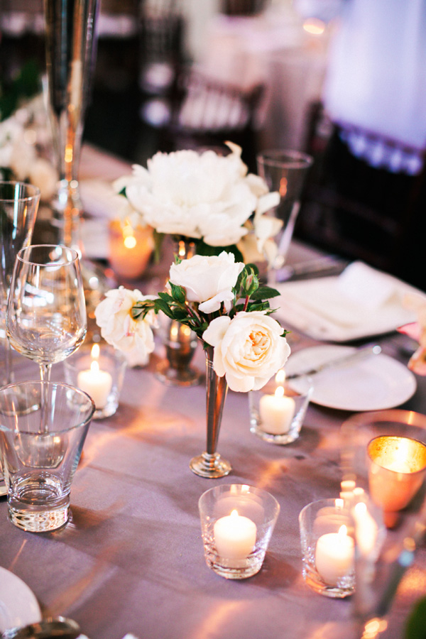 Candlelight and Rose Reception Decor