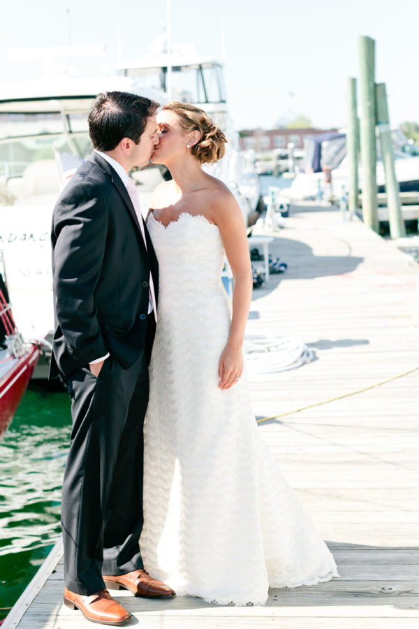 Classic New England Waterside Bride and Groom Portrait