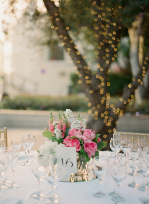 Classic Pink and Green Reception Decor